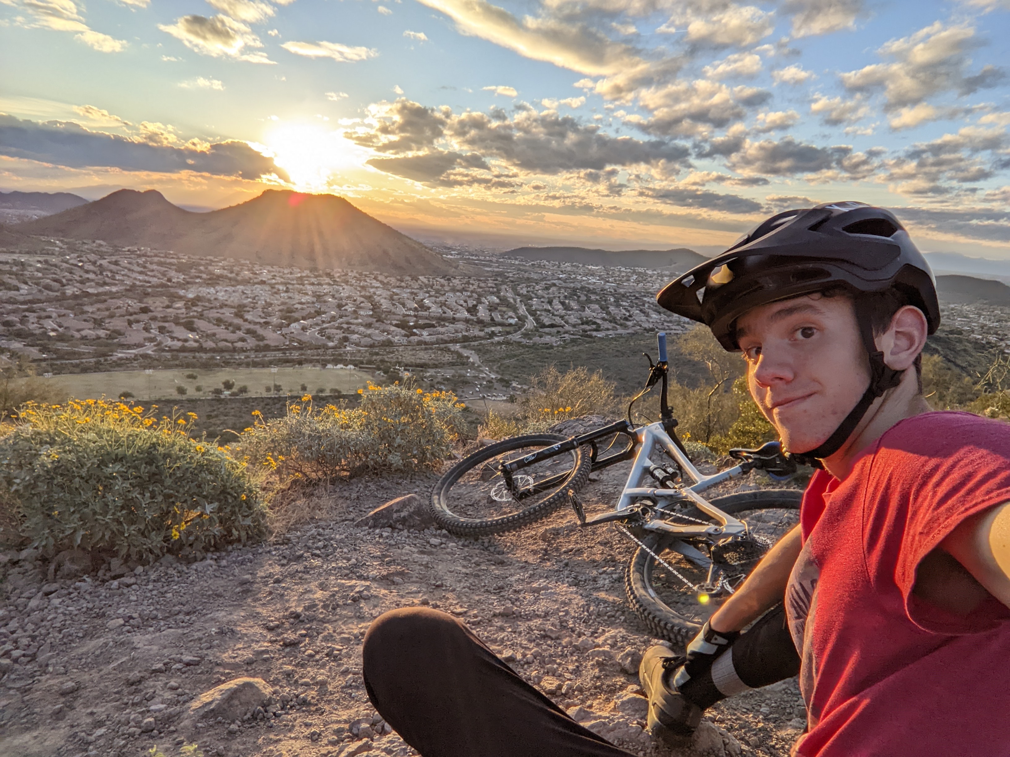 Photo of Sam mountain biking